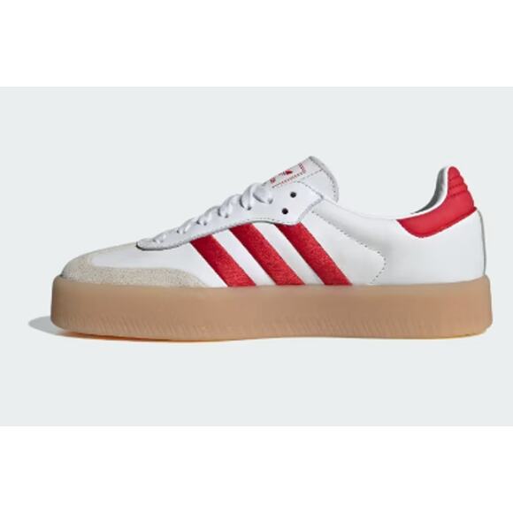 NEW ADIDAS ORIGINALS Samba/Sambae Women's 6 White/Red ID0438 - Picture 1 of 5